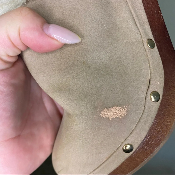 𝅺juicy Couture Anita Fur Lined Wooden Platform Chunky Heel Clogs. Size 8.5. - Picture 11 of 11